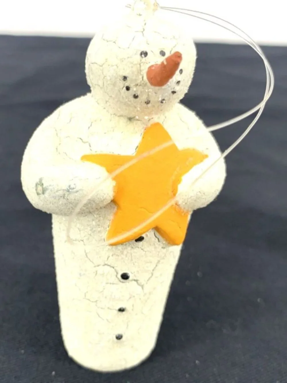 Dept 56 Crackled Snowman Christmas Ornaments 3.5